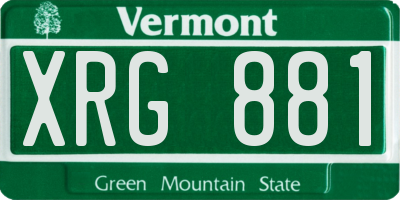 VT license plate XRG881