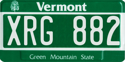 VT license plate XRG882