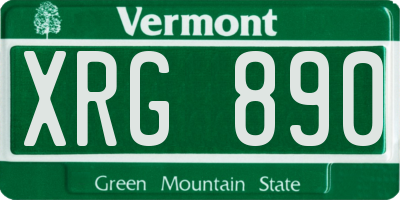 VT license plate XRG890