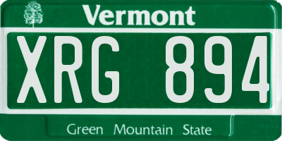 VT license plate XRG894