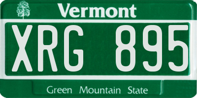 VT license plate XRG895