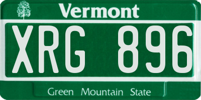 VT license plate XRG896