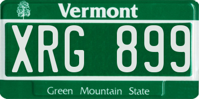 VT license plate XRG899