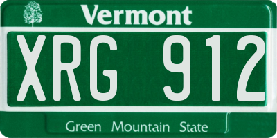VT license plate XRG912