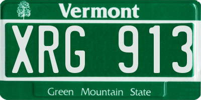 VT license plate XRG913