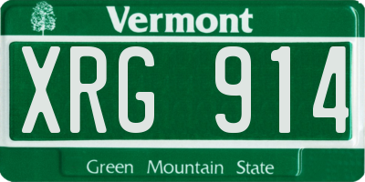 VT license plate XRG914