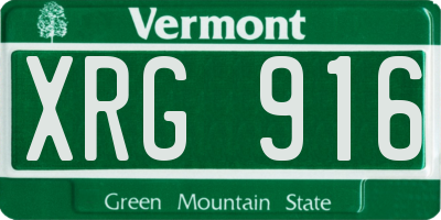 VT license plate XRG916