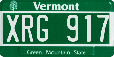 VT license plate XRG917