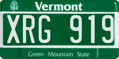 VT license plate XRG919