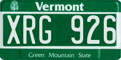 VT license plate XRG926