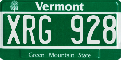 VT license plate XRG928
