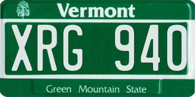 VT license plate XRG940