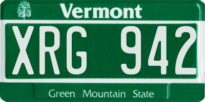 VT license plate XRG942