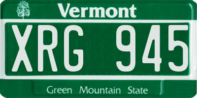 VT license plate XRG945
