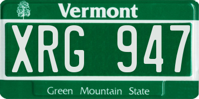 VT license plate XRG947