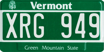 VT license plate XRG949
