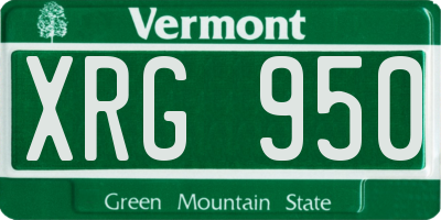 VT license plate XRG950