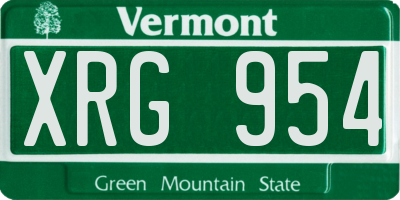 VT license plate XRG954