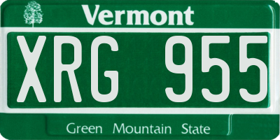 VT license plate XRG955