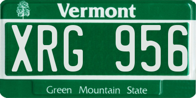 VT license plate XRG956