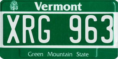 VT license plate XRG963