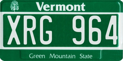 VT license plate XRG964