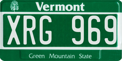 VT license plate XRG969