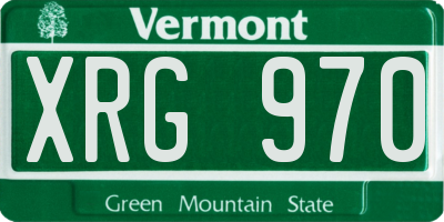 VT license plate XRG970