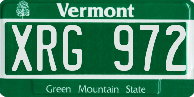 VT license plate XRG972
