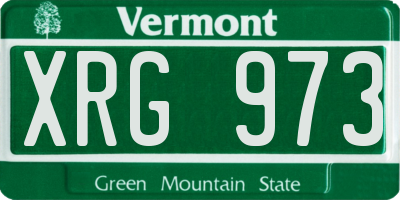 VT license plate XRG973