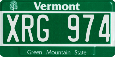 VT license plate XRG974