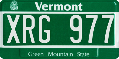 VT license plate XRG977