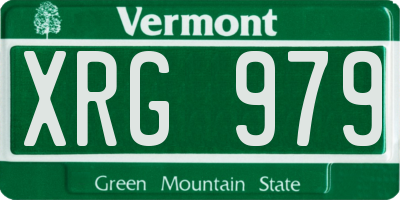 VT license plate XRG979