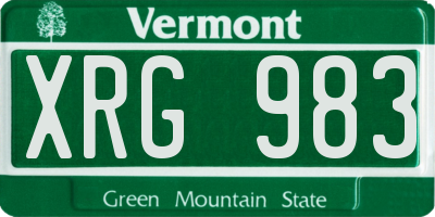 VT license plate XRG983