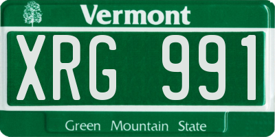 VT license plate XRG991