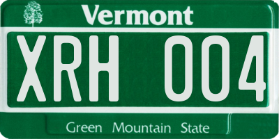 VT license plate XRH004