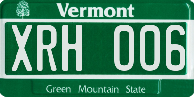 VT license plate XRH006