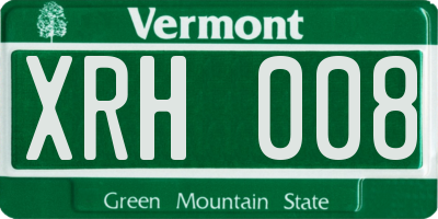 VT license plate XRH008