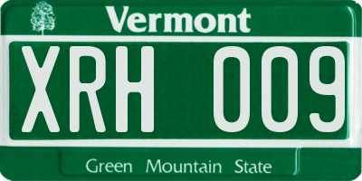 VT license plate XRH009