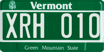 VT license plate XRH010