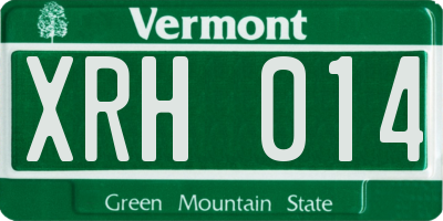 VT license plate XRH014