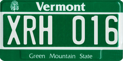 VT license plate XRH016
