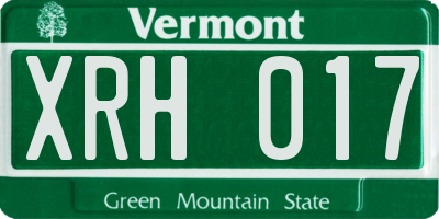 VT license plate XRH017