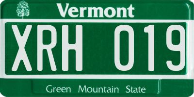 VT license plate XRH019