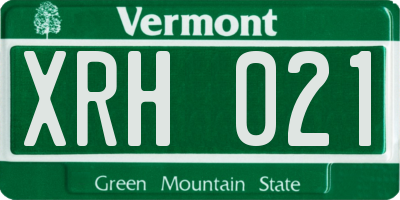 VT license plate XRH021