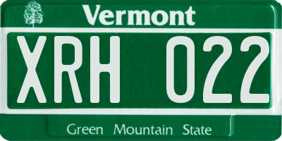 VT license plate XRH022