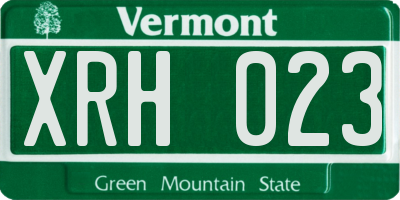 VT license plate XRH023