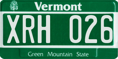 VT license plate XRH026