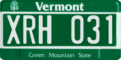 VT license plate XRH031