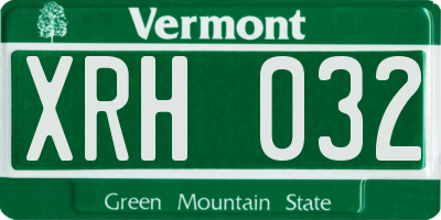 VT license plate XRH032